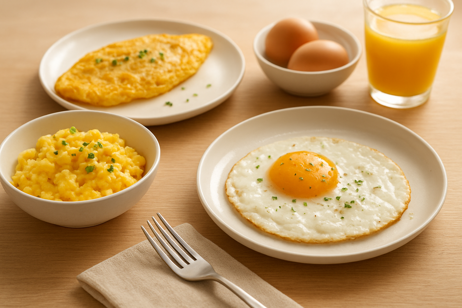 卵料理が並んだ食卓のイメージ