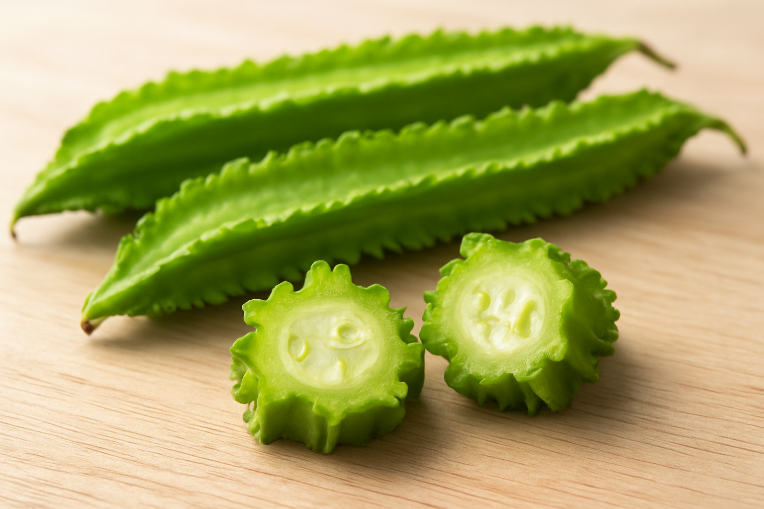 四角豆の断面と外観の写真