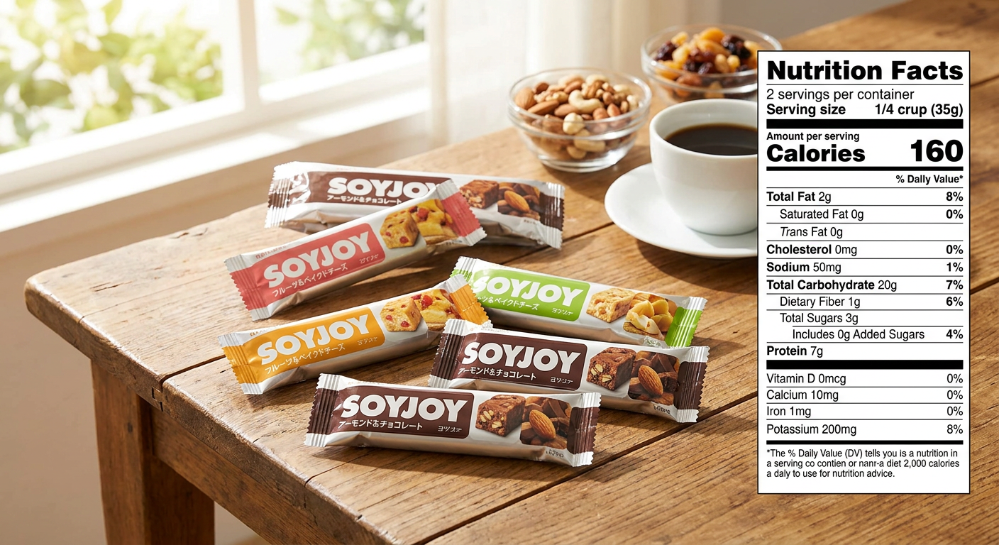 SOYJOYのパッケージと栄養成分表示のイメージ写真