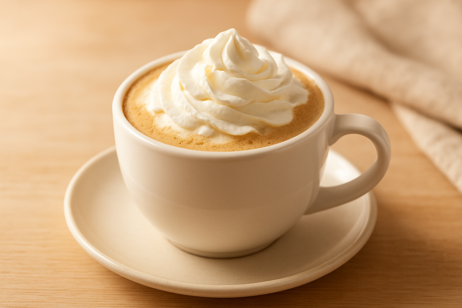 ホイップクリームがのったウィンナーコーヒーのカップの写真